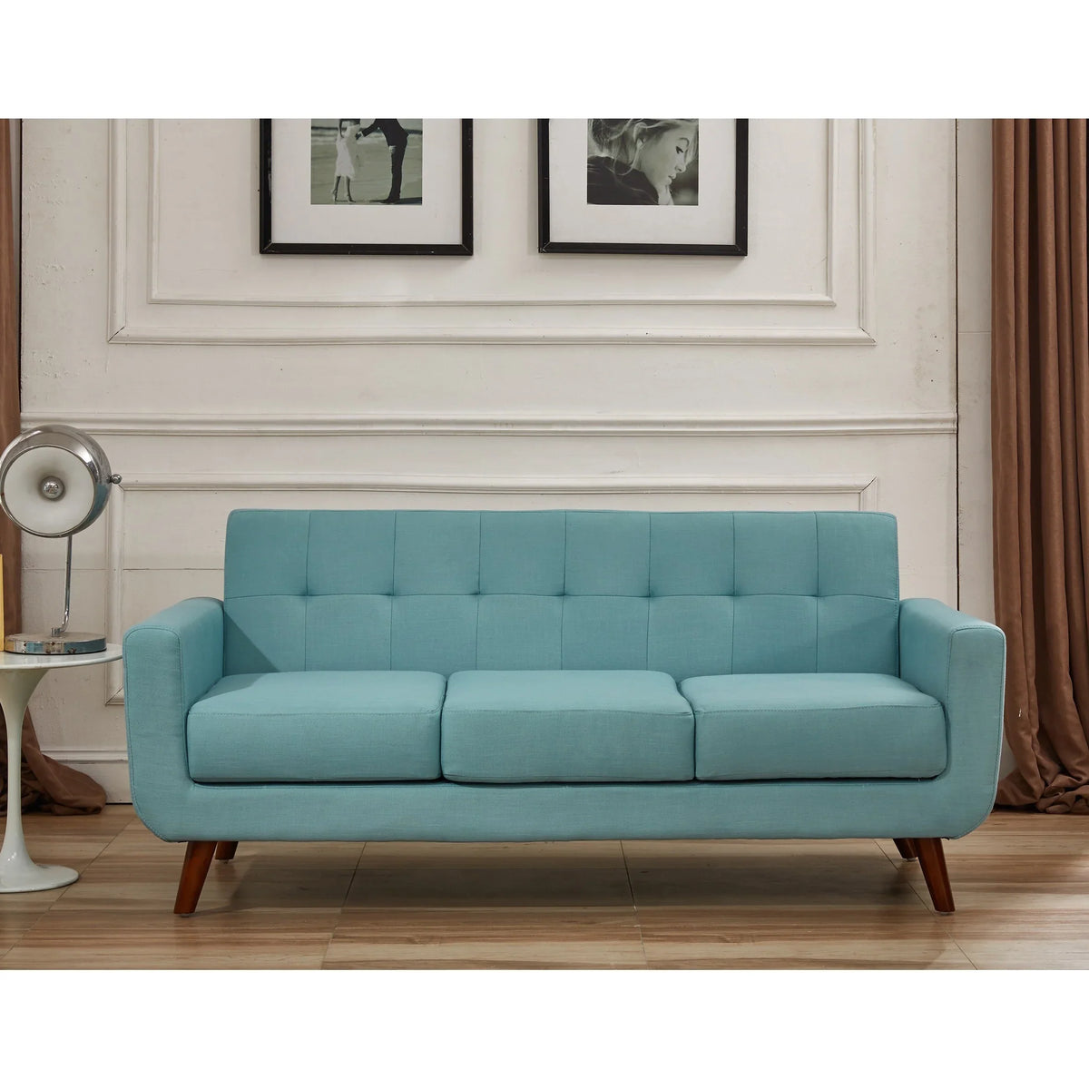 Sofa Payne'S Pride Grey Furniture Grace Upholstered Mid-century U.S. Tufted Furniture Rainbeau Pride Linen US