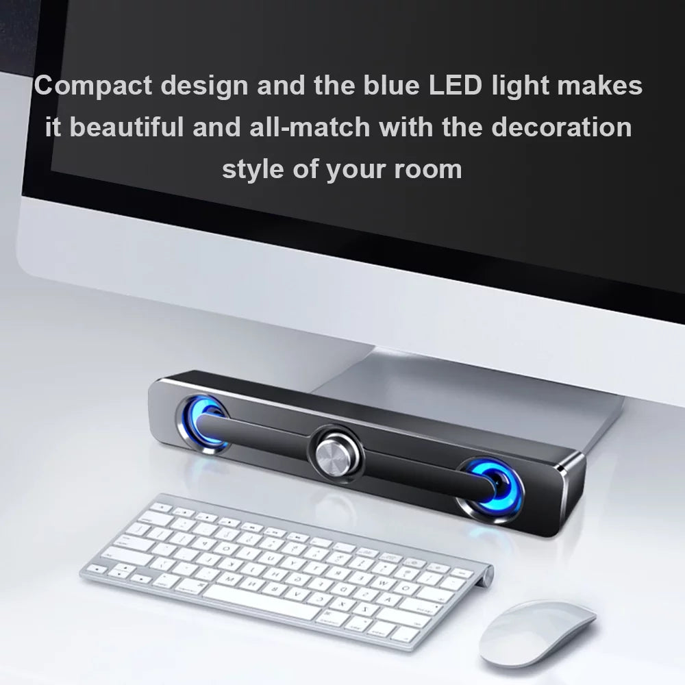 Speaker PC MP4 Bass V-111 Sound Laptop Wired for Box Speaker, Powerful MP3 Tablet Bar Wired Phone Computer Subwoofer Surround USB Stereo Speaker
