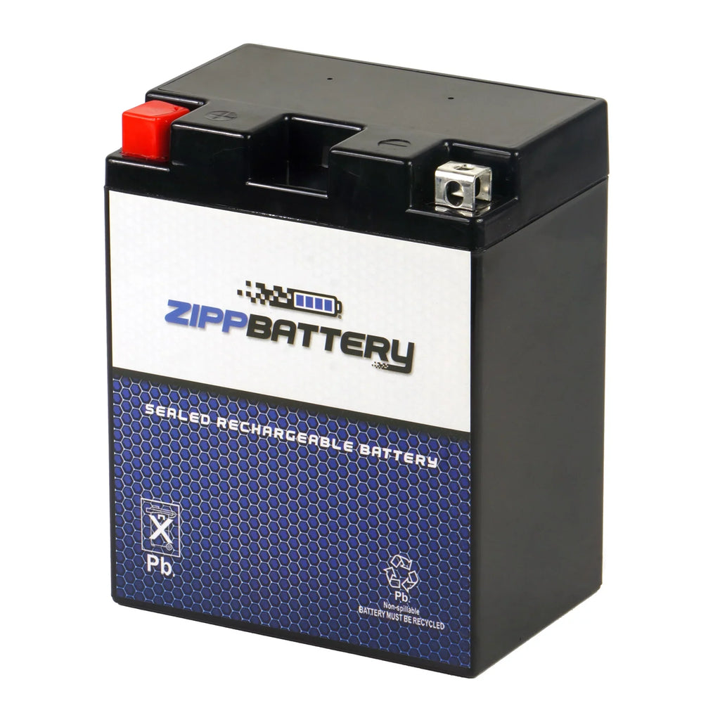 Battery CCA) Volt,14 600 12 Kaf400 Utility Mule Ah, 190 Zipp for YB14A-A2 Battery (14A-A2 400cc Vehicle 610 Kawasaki 05-'07