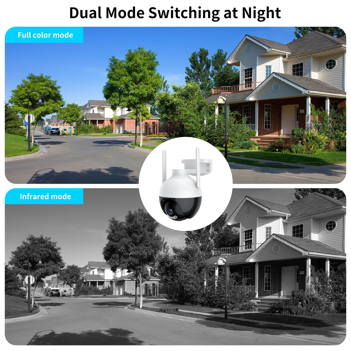 System Wireless Audio Detection Access Vision Lixada Remote Camera WiFi Home PTZ Color 2-Way Waterproof IP66 4MP View IP Night 360° Motion