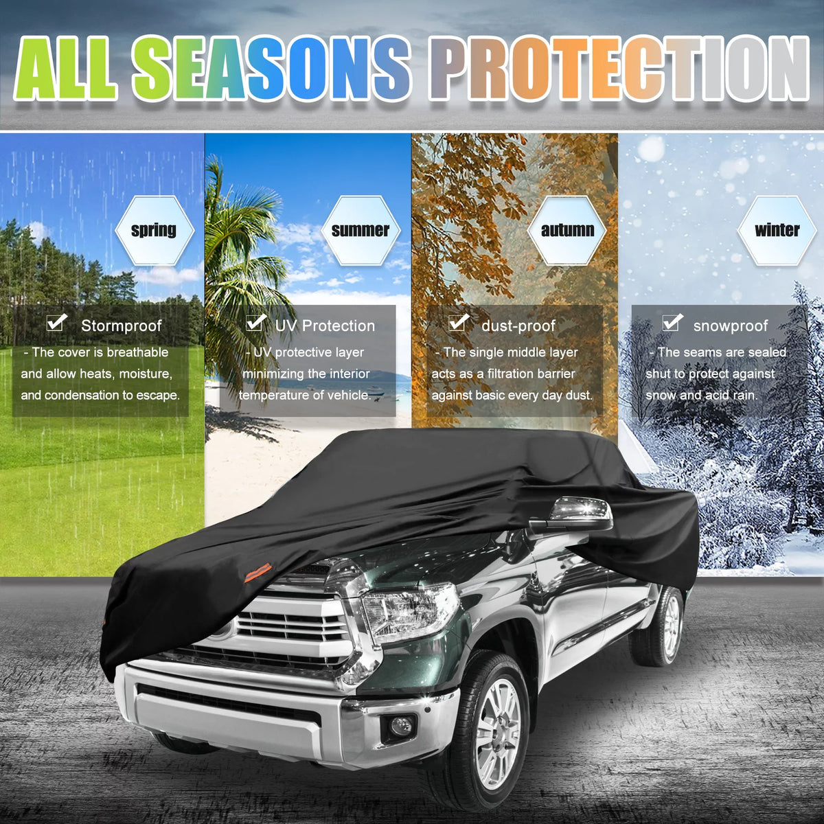 4-Door Cover Tacoma Pickup 05-2021 Toyota Crew Cab for Extended Truck Cab Black