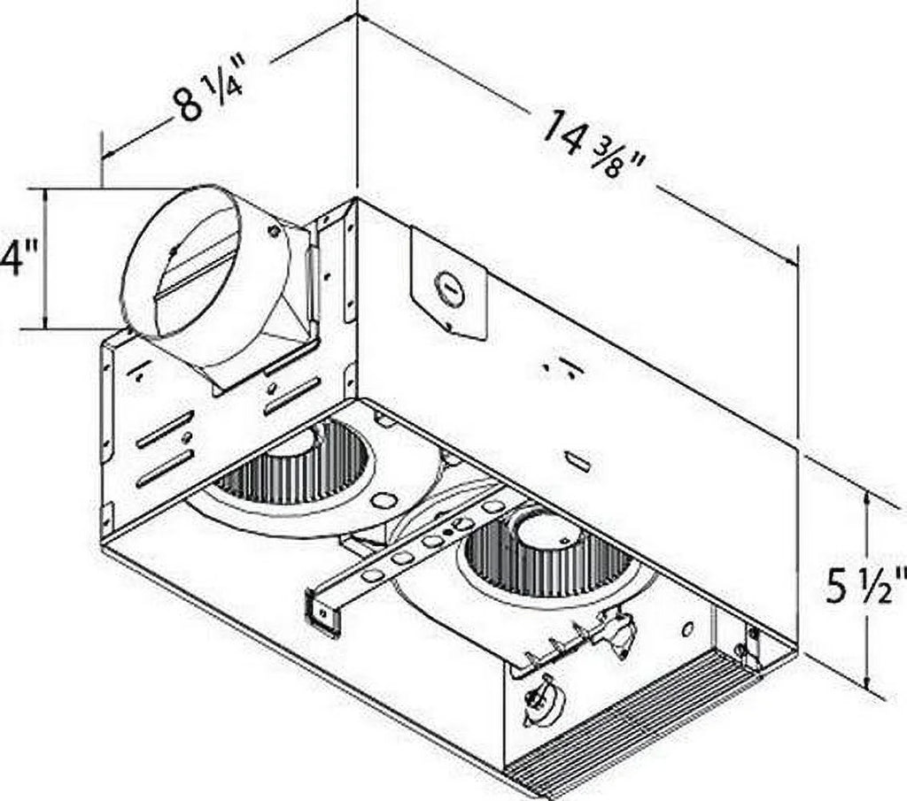Bath RAD80L Fan Heater 80 with Delta Exhaust BreezRadiance and Light CFM