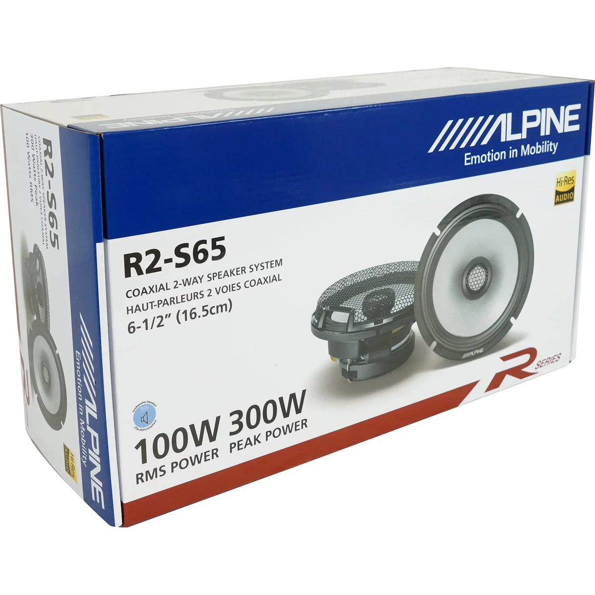 6.5" Audio 2-Way High-Resolution Alpine Certified (4) Speakers R2-S65 Car