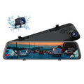 Emergency w/Anti-Glare, Waterproof TOGUARD 12" Mirror Dash Rear Voice with 2.5K Camera, Cam Control Front and Lock, Parki Vision Cam Rear Dash with View Wireless Backup Night GPS, Screen, Touch Mirror