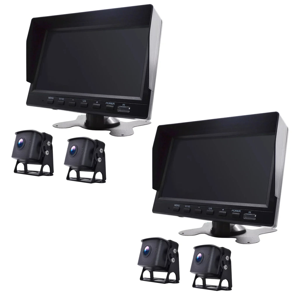 with Bus+2 RV Backup BSD Driving Video DVR 7" Monitor Recorder Camera Truck for