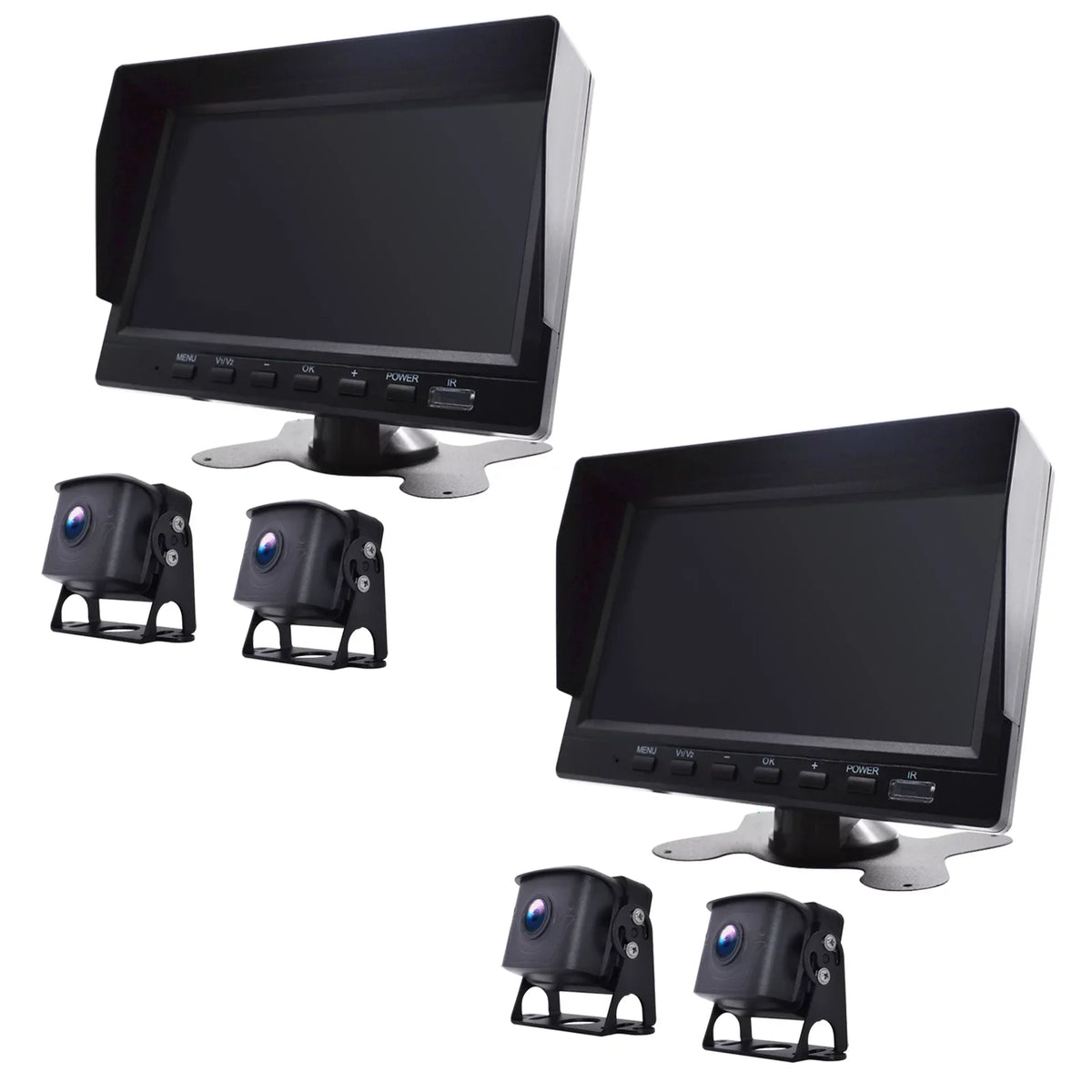 with Bus+2 RV Backup BSD Driving Video DVR 7" Monitor Recorder Camera Truck for