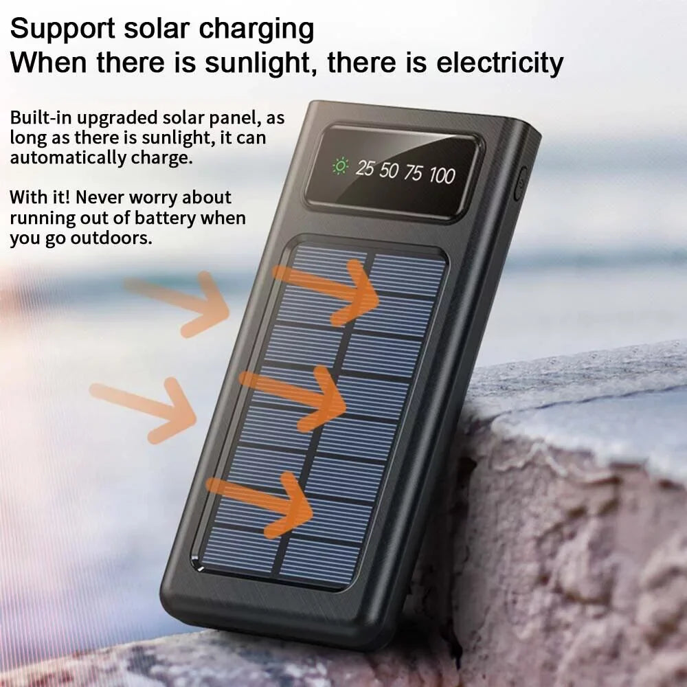 Bank Power Solar External 9000000mAh Battery Portable Charger Waterproof