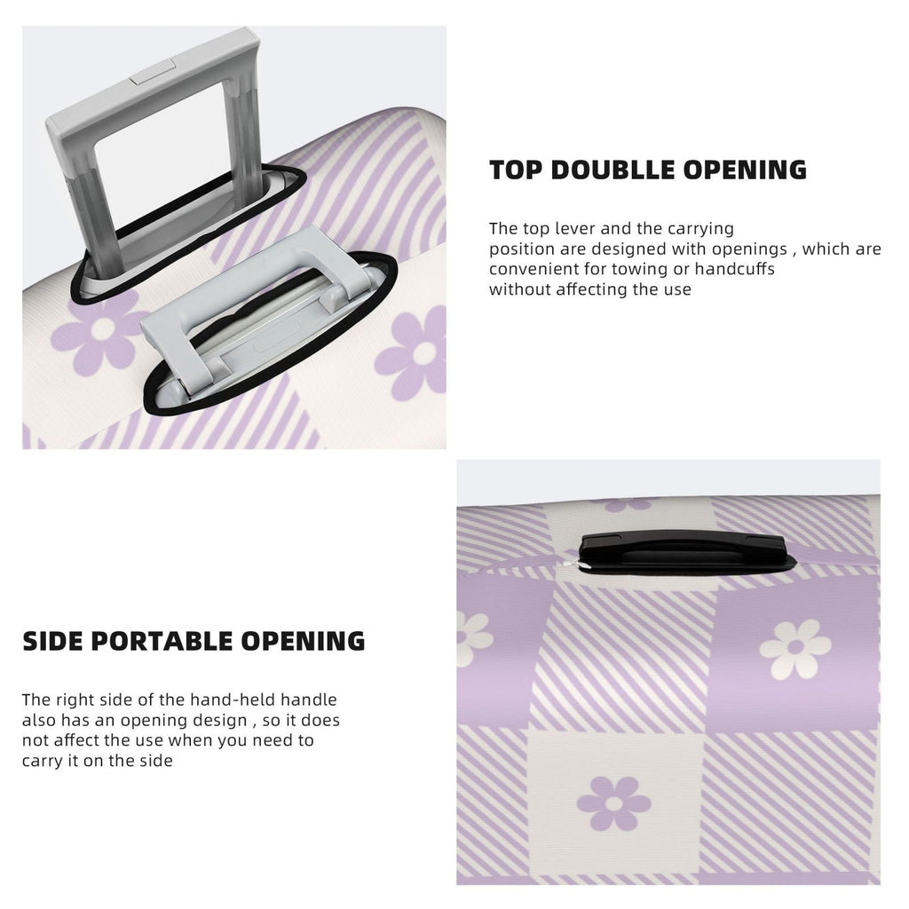 Floral Kll Luggage Suitcase Suitcase Cover Protector- Plaid Buffalo Cover Purple