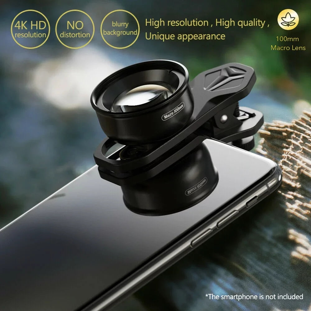 Aluminum External Shooting Lens Accessory Optical HD Distance Cellphone Multi-Layer 40MM-70MM Coated Macro Camera Detachable Clip Lens 4K Alloy
