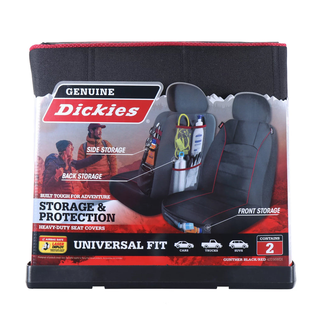 2 43156WDI and Seat Universal Piece Red, with Covers Black - Dickies Genuine Storage Car Front