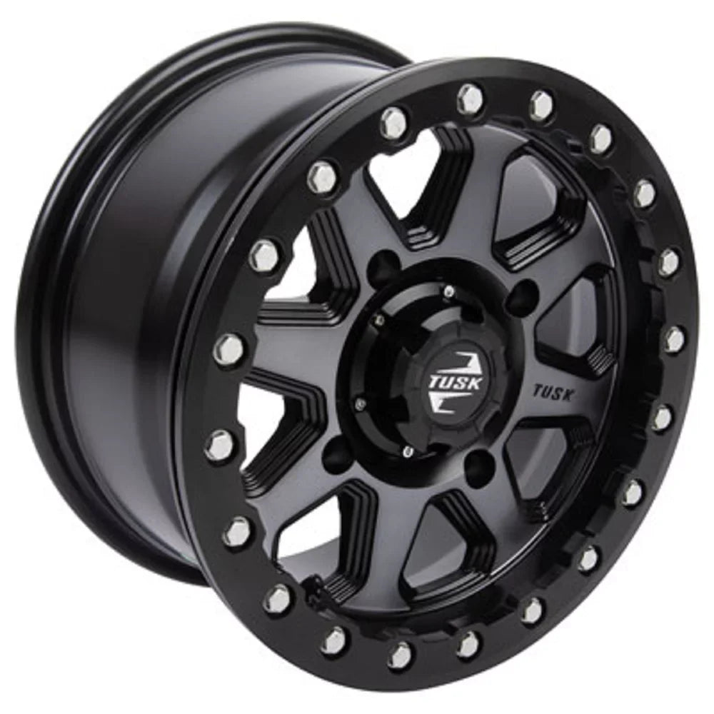 Compatible 2021 RMAX Wolverine Uinta + With Yamaha 3.0 4 Wheel 4.0 Gunmetal/Black 4/156 Beadlock XT-R 14x7 1000