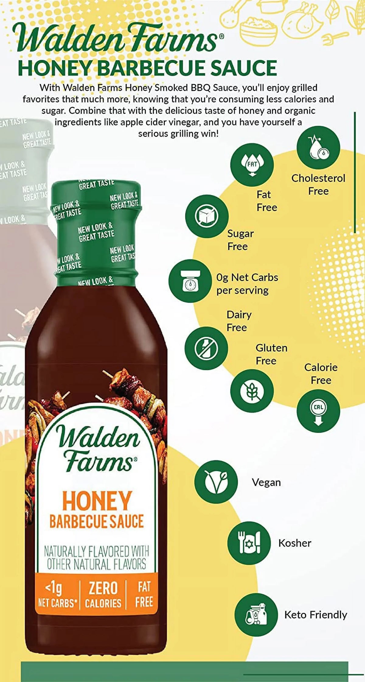 Farms of Walden Honey Pack Calorie oz Free 4 12 fl Sauce Barbecue