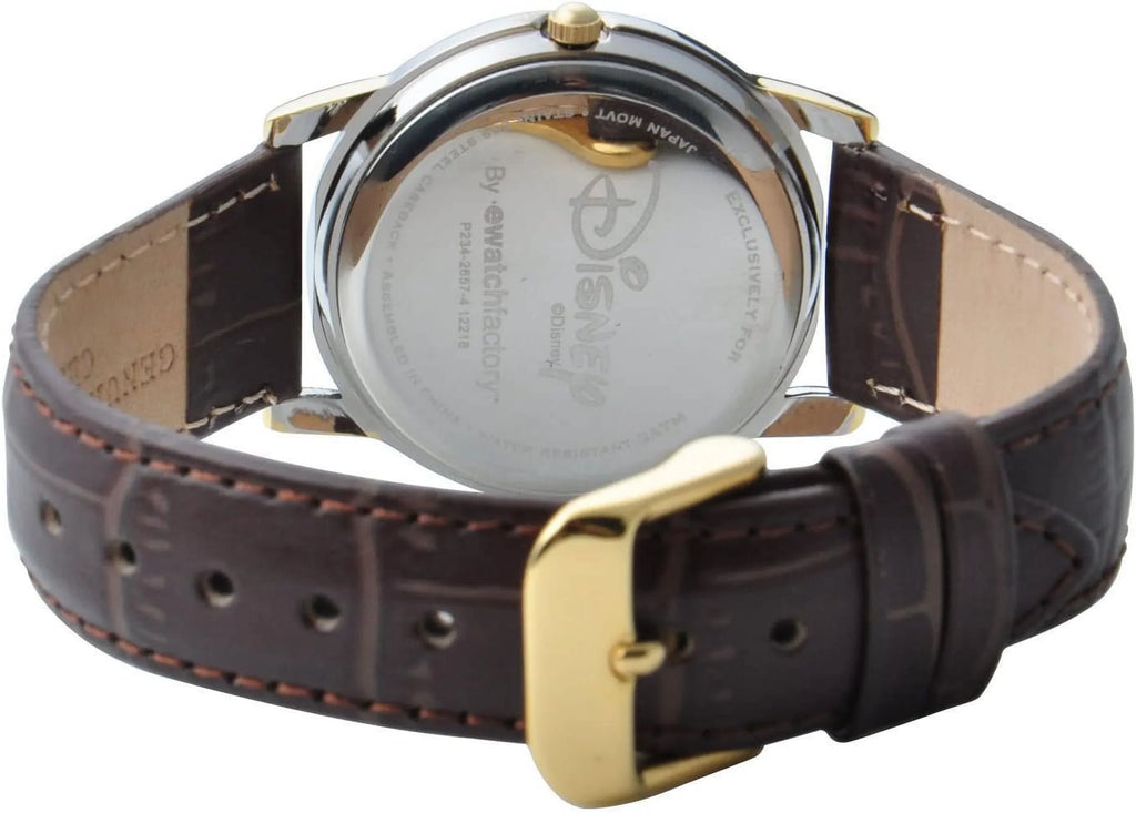 Leather Men's Cardiff Silver and Winnie Brown Gold Watch, Alloy Strap