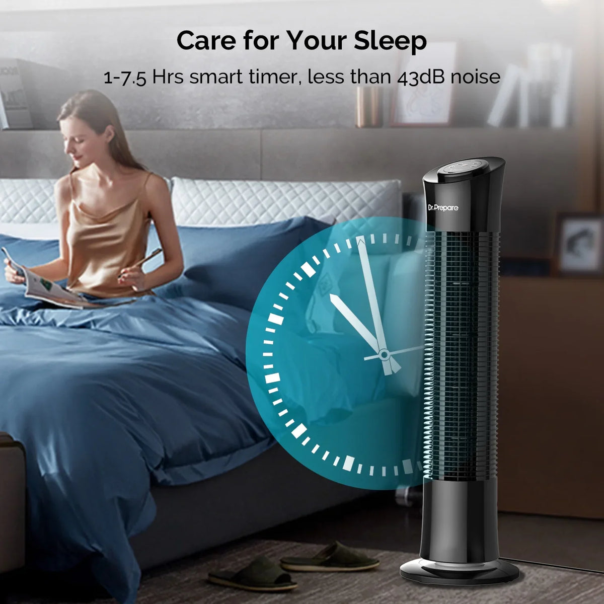Fans Tower Fan，Portable 30’’ Oscillation Timer Dr. for Speeds/7.5h Home/Office Prepare Floor Stand w/Remote/3