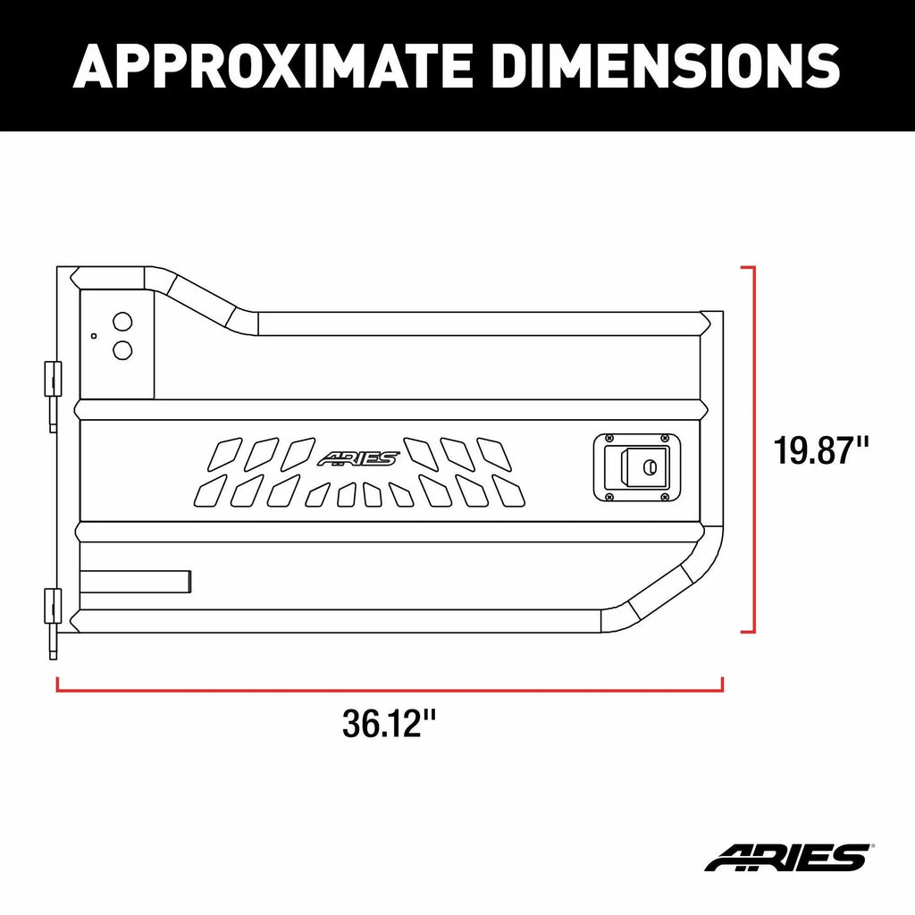 WRANGLER, Tubular select: Door UNLIMITED AR15009 Aries 2008 - JEEP 2013 JEEP WRANGLER Offroad Fits