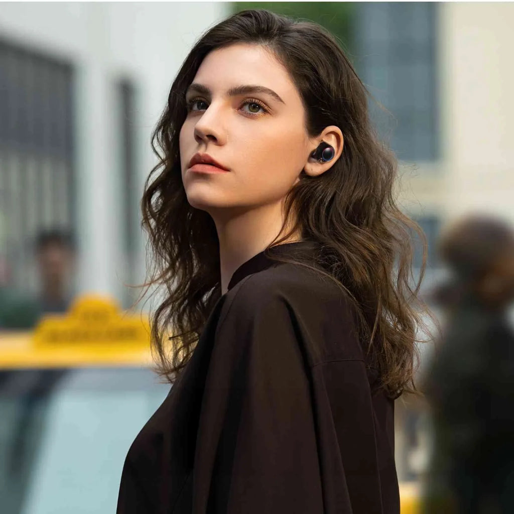 True Bluetooth Bluetooth Balanced, Wireless Bass Connection, Resistance, Black, Water Dual with IPX5 Smart + Lenovo Compatible Tab Charging Yoga Case, Connect, Earbuds UrbanX Boost 5.2
