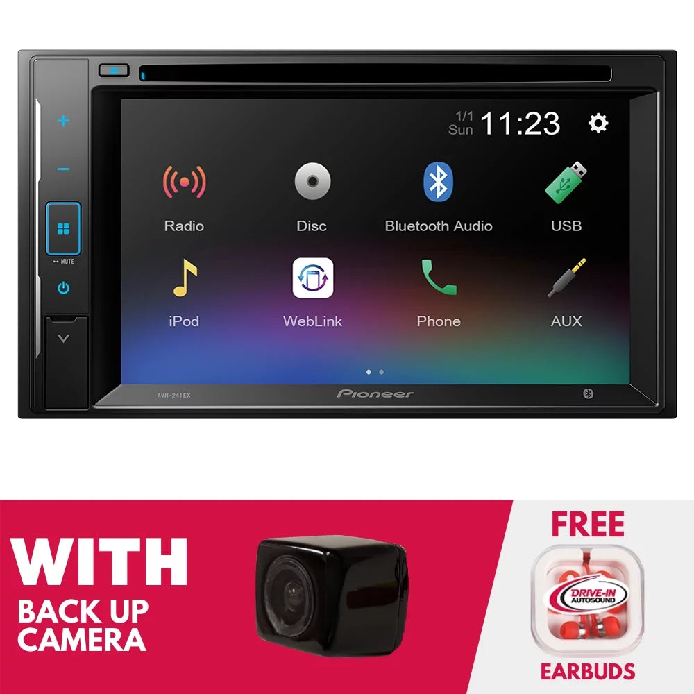 Pioneer and New DVD Receiver Digital 6.2 AVH-241EX Backup with Inch Media Camera