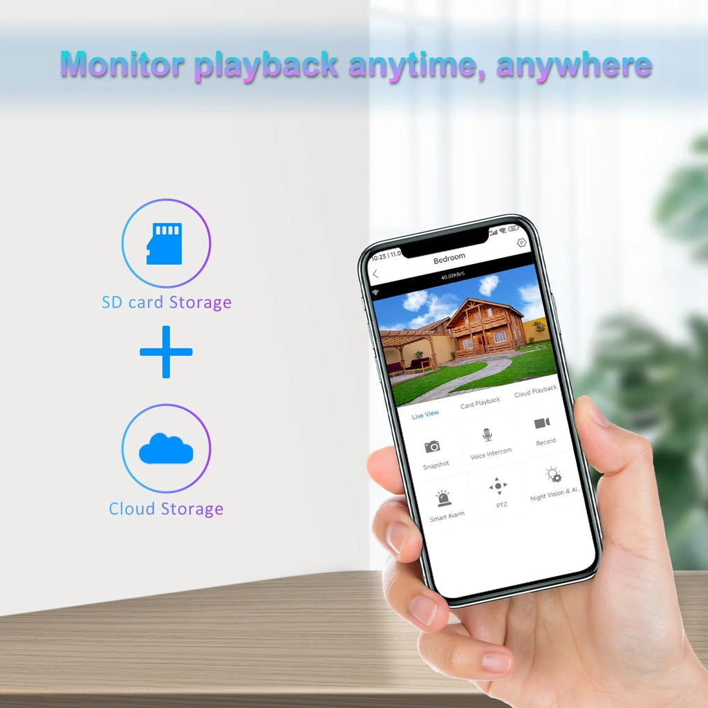 System Wireless Audio Detection Access Vision Lixada Remote Camera WiFi Home PTZ Color 2-Way Waterproof IP66 4MP View IP Night 360° Motion