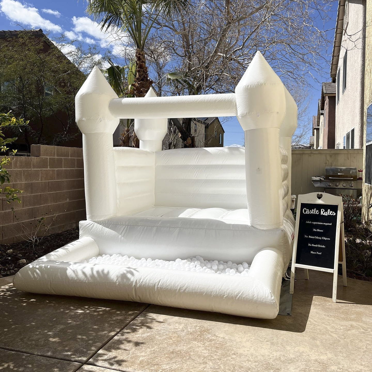 Outdoor & Bounce Jump PVC House Connsann Grade Commericial Blower Pit Castle Party White Indoor Ball with for Kids