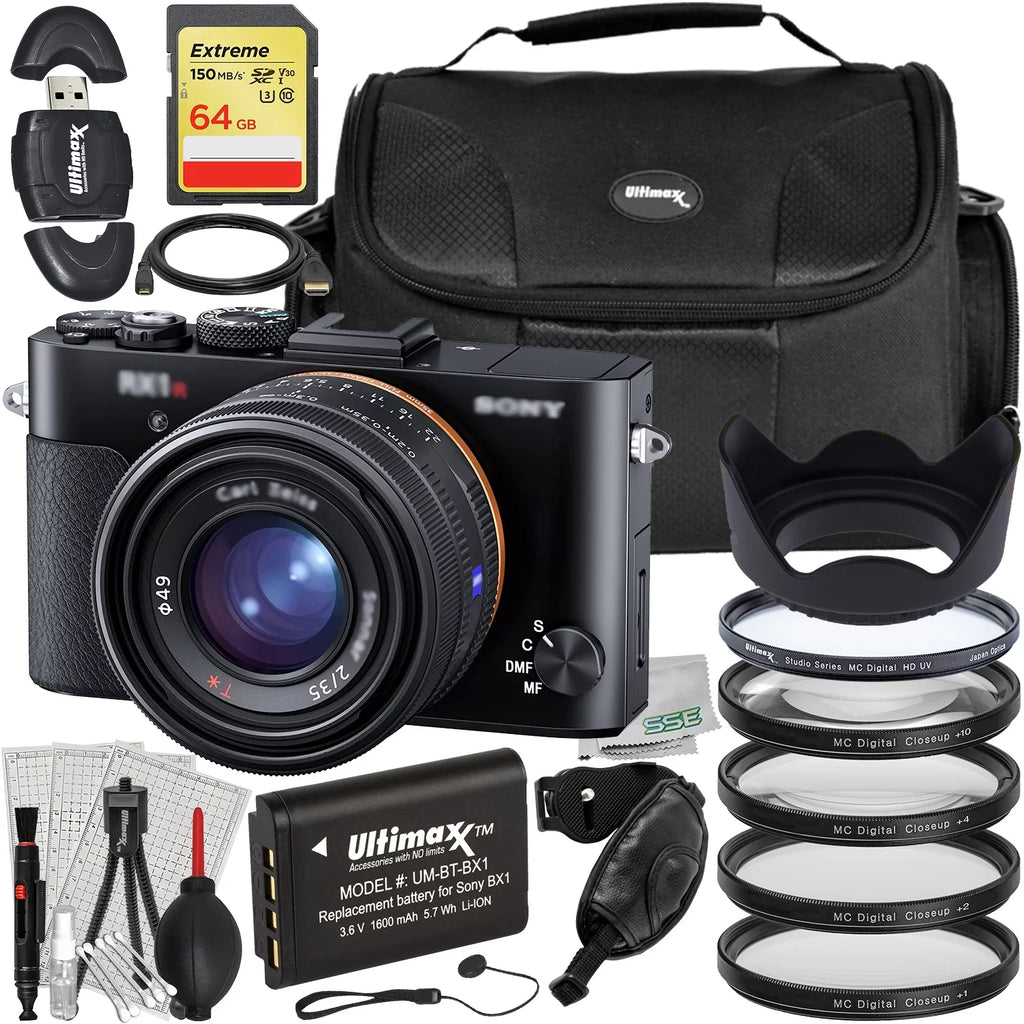 '- Extreme II Bundle) Battery Camera Sony 1x Replacement (28pc & Card, DSC-RX1R Much More 64GB Cyber-shot Includes: Bundle Memory Ultimaxx Advanced Digital