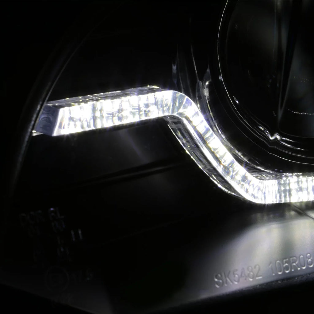 Pair AFS AKKON For DRL Left+Passenger Right Projector 2007-2010 Model] LED E70 Headlights Driver X5 BMW Halo [w/ Black - HID