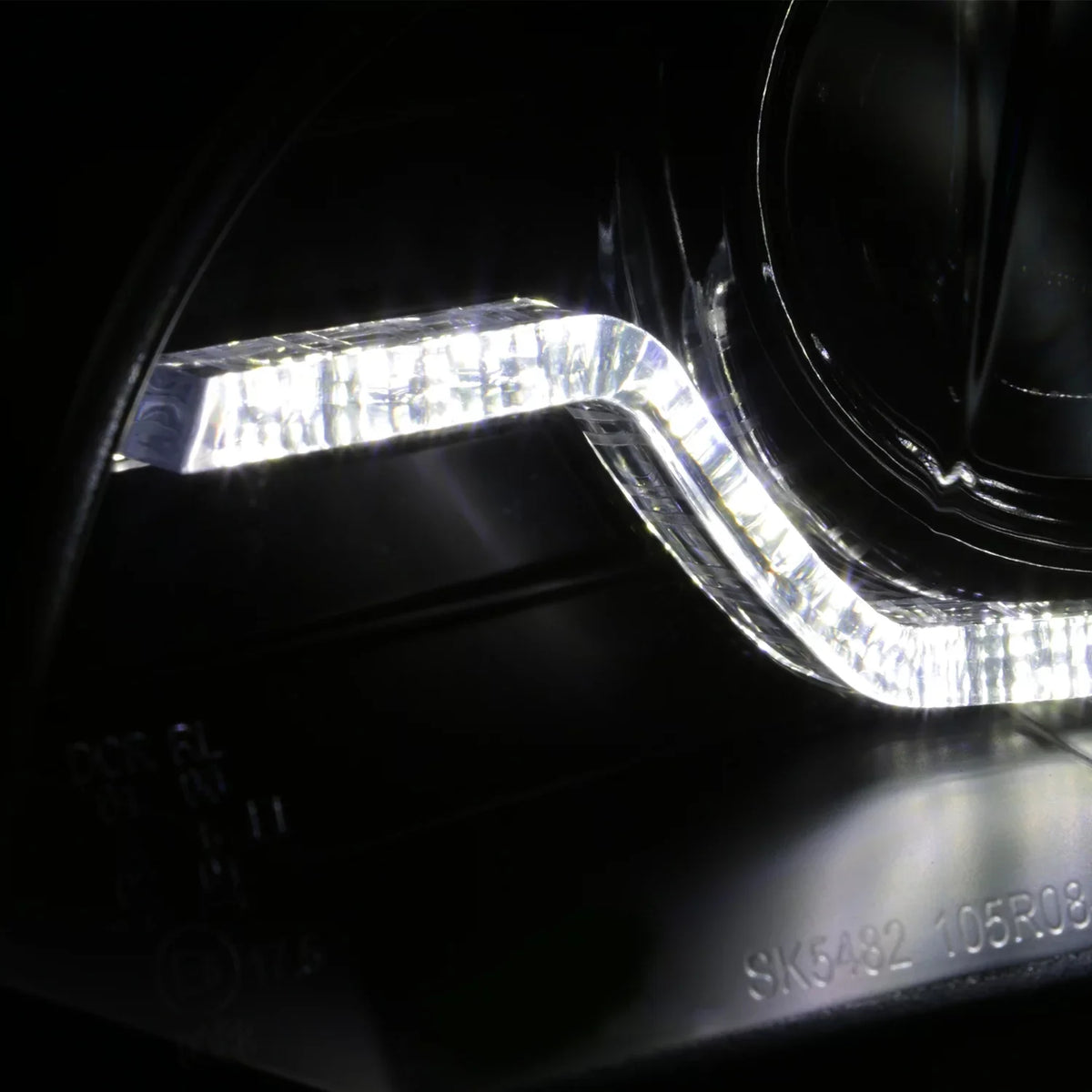Pair AFS AKKON For DRL Left+Passenger Right Projector 2007-2010 Model] LED E70 Headlights Driver X5 BMW Halo [w/ Black - HID