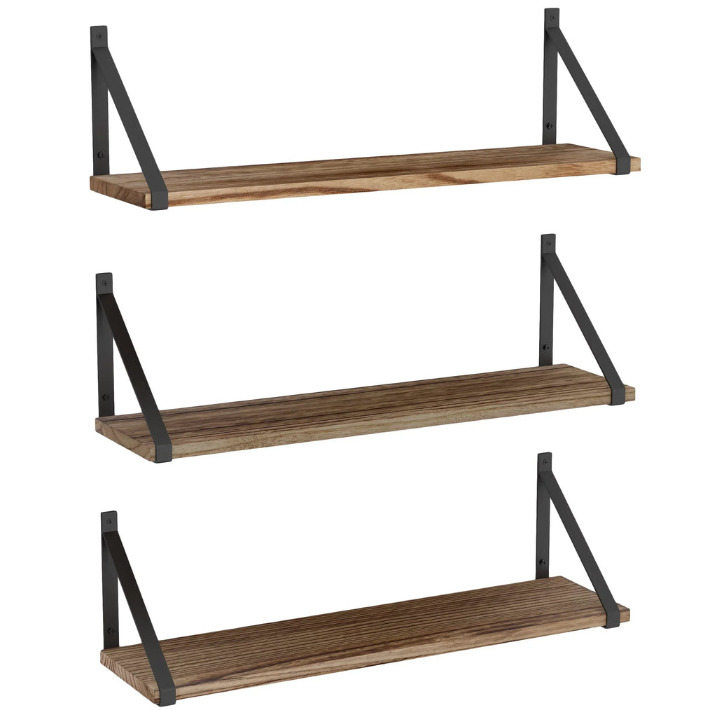 24" Wallniture Bathroom of 3 Shelves Burned, the Float Wall Natural Bora Toilets Set Laundry Storage Over Shelf Organizer,