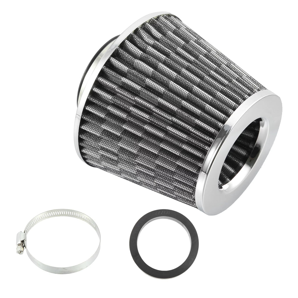 Ring Intake 2.3" Filter on Replacement Fiber 1pcs Reducer Clamp Inlet Cold 60mm Air Pattern Cone Dry Washable Carbon Air