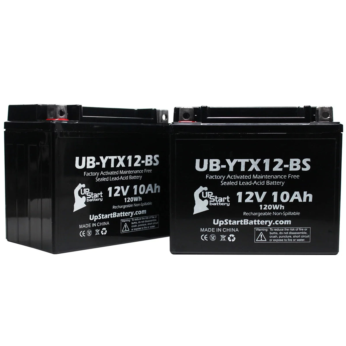 ATV FourTrax Replacement Recon Battery 2-Pack TE, Factory TRX250 - 250 Activated, TM, 10Ah, Free, UB-YTX12-BS 2009 Maintenance 12V, CC Battery Honda UpStart