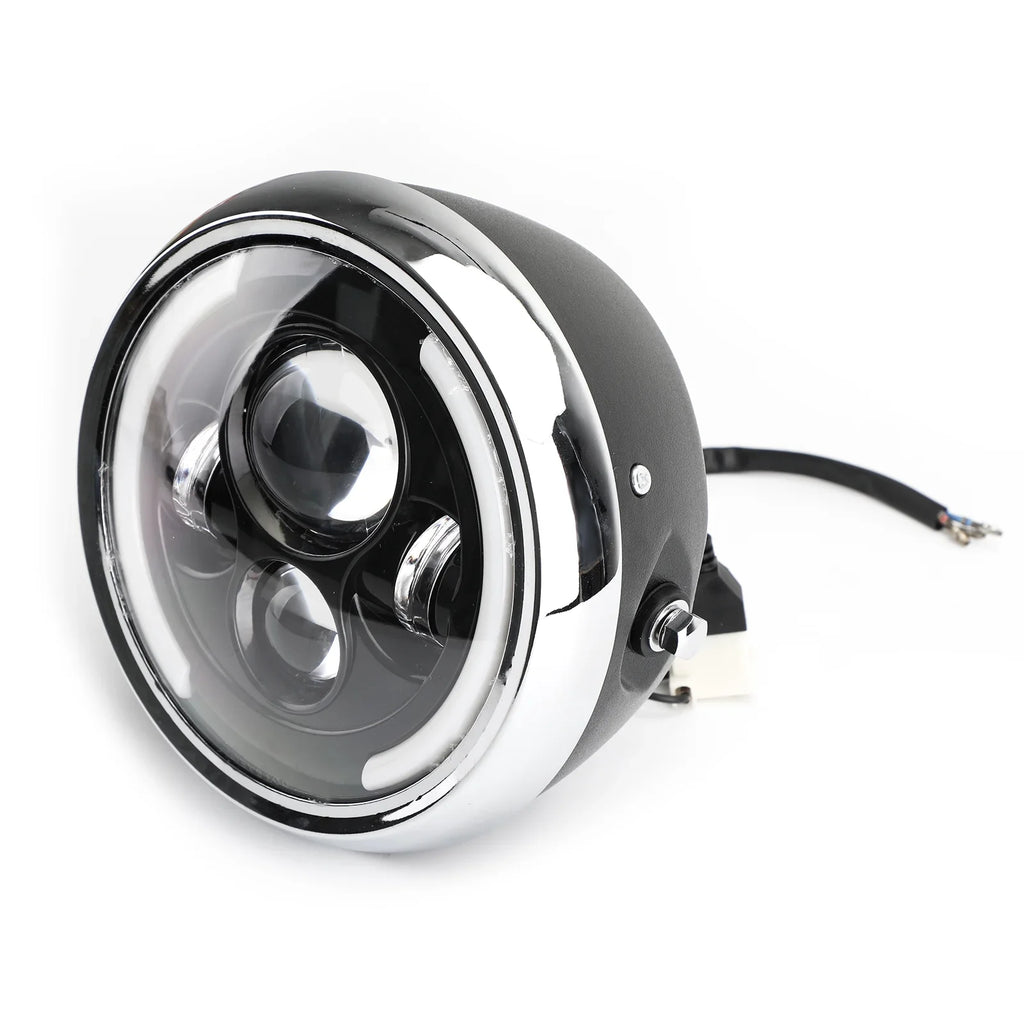 Driving for Hi/Lo Fog Motorcycle 7 Cafe Inch Racer Dyna Headlight LED Bobber DRL