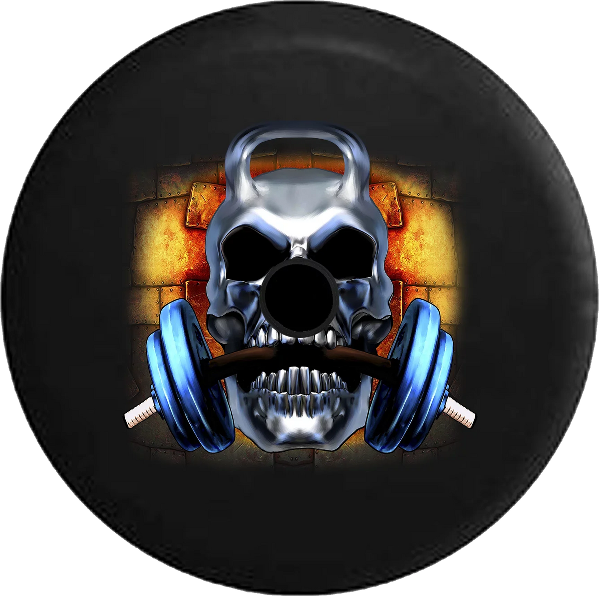 Workout Spare RV Barbell Inch Skull JL Weightlifting Backup Jeep 32 Camera Wrangler Cover Barbell Tire Gym for 2019 2018