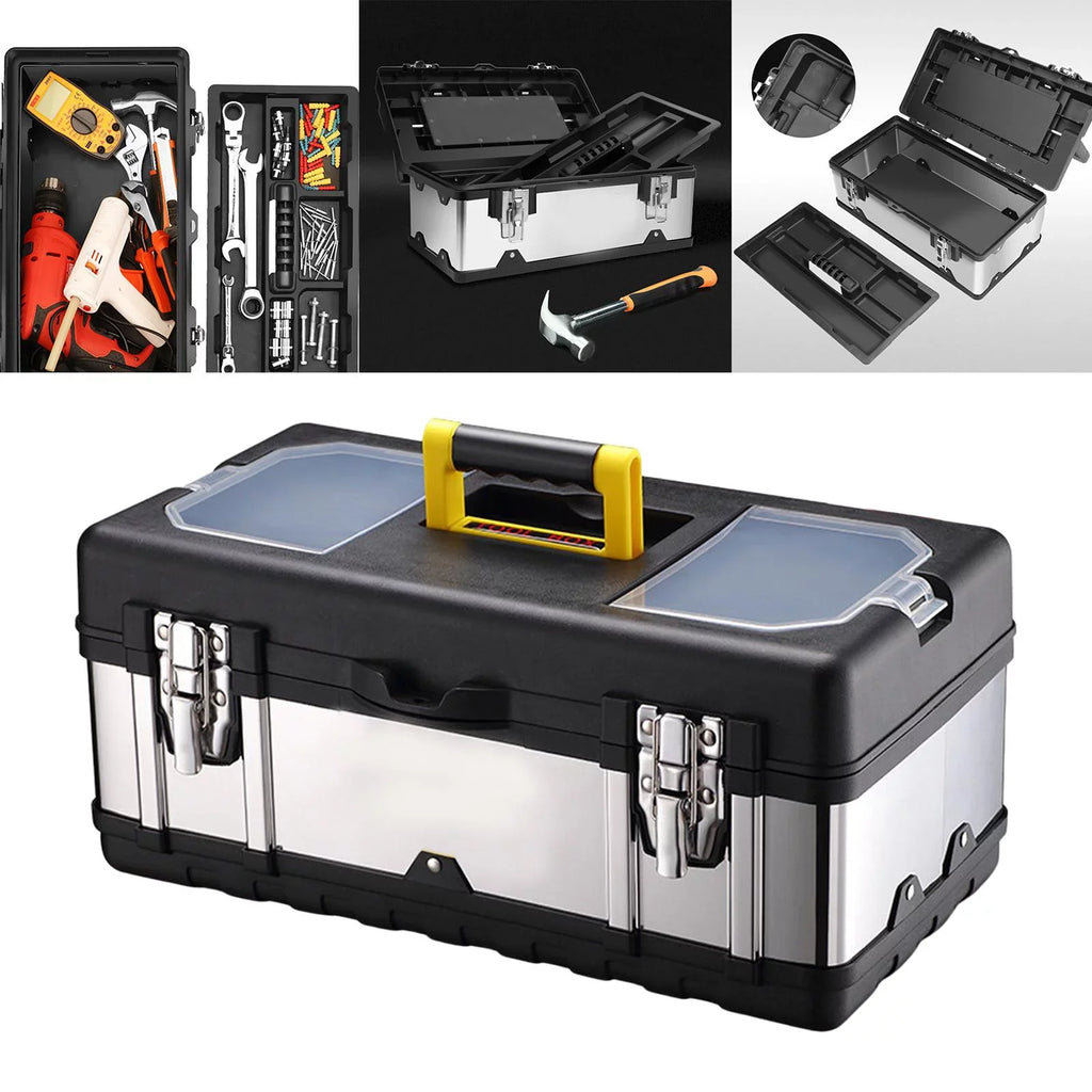 Tools Storage Trunks Case 17inch Toolbox for Repair Case Carry Lockable Car Plumber