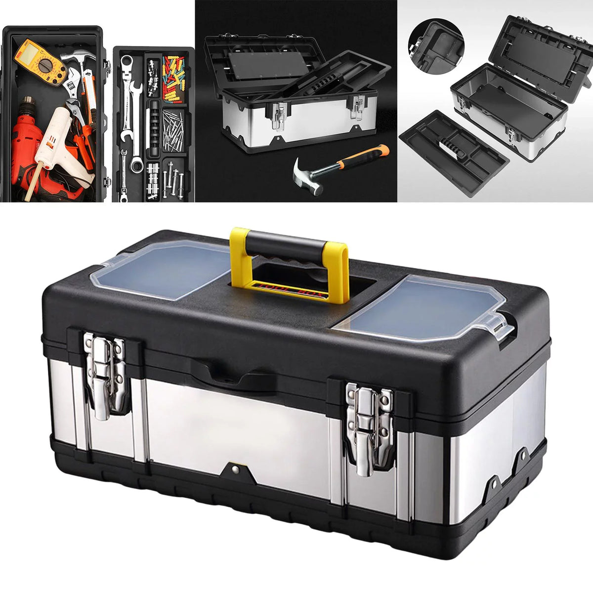 Tools Storage Trunks Case 17inch Toolbox for Repair Case Carry Lockable Car Plumber