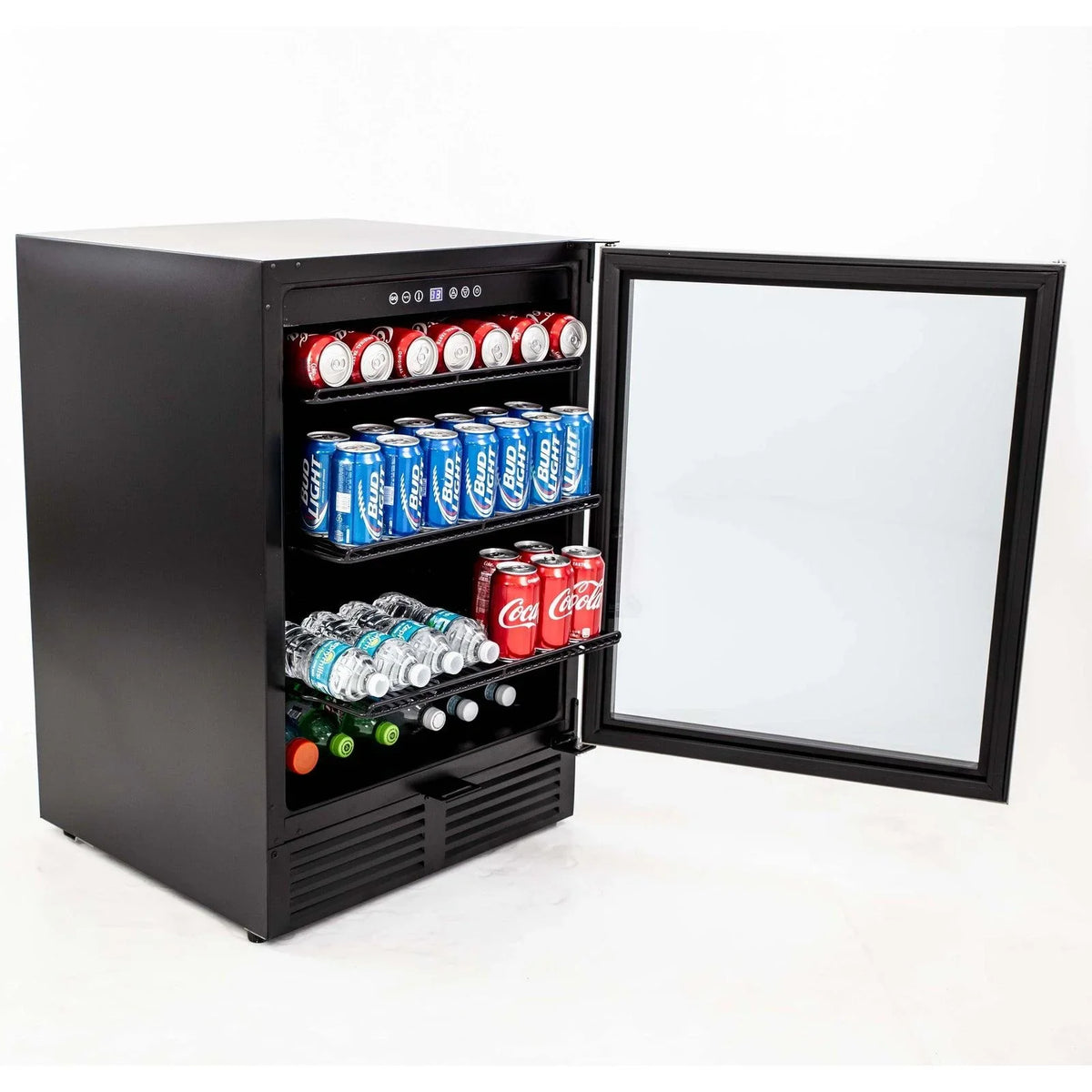 Cabinet Beverage Can Center, 130 with Stainless in Steel Capacity, Black (BCA516SS) Avanti