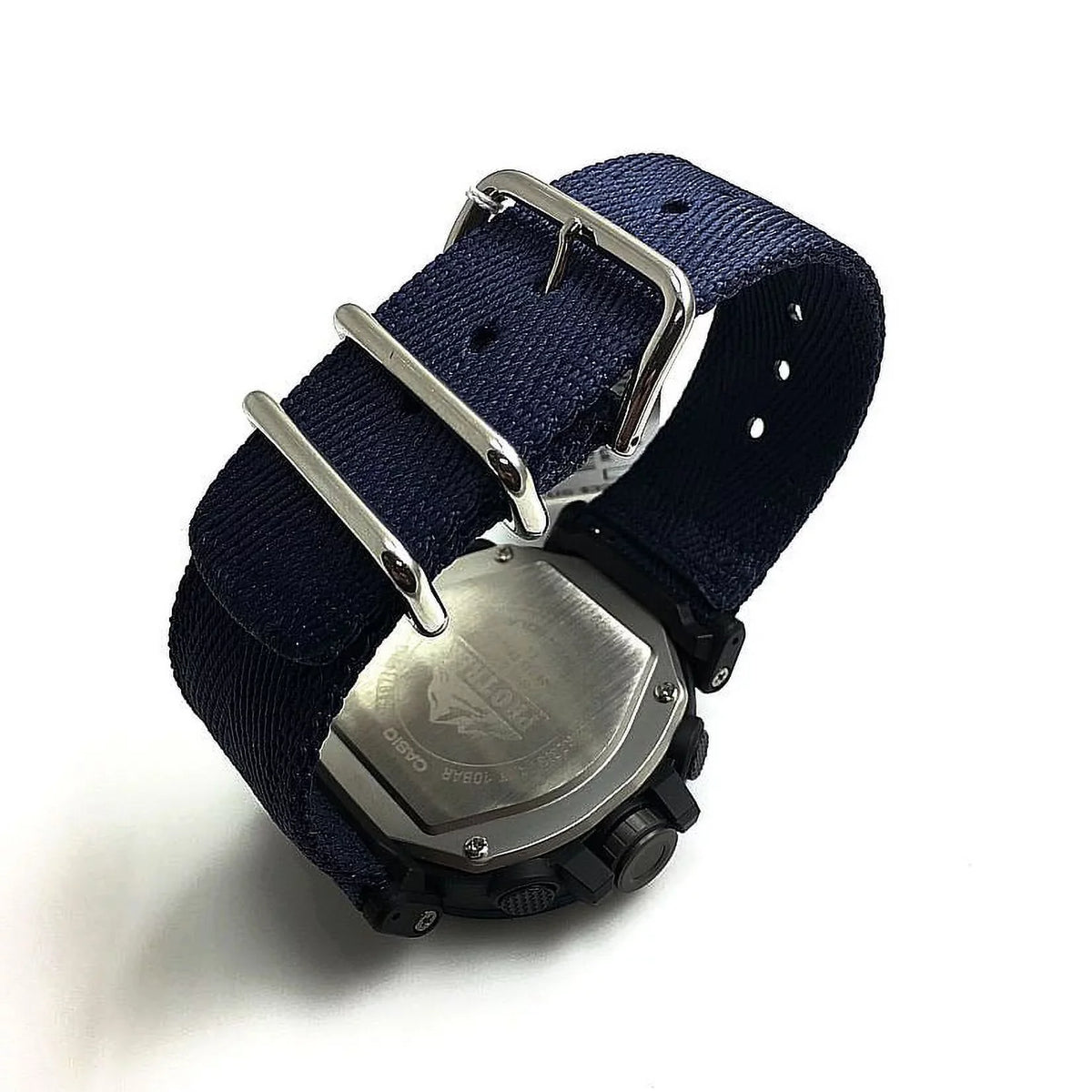 Casio Strap Sensor Pro Men's Watch, Nylon Blue Triple Solar Powered Trek