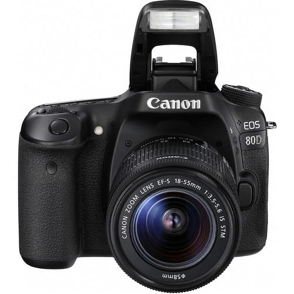 24.2MP CMOS 6 EOS Camera DSLR processor APS-C sensor 80D Bundle Advanced Lens+ DIGIC and image Canon 18-55mm with