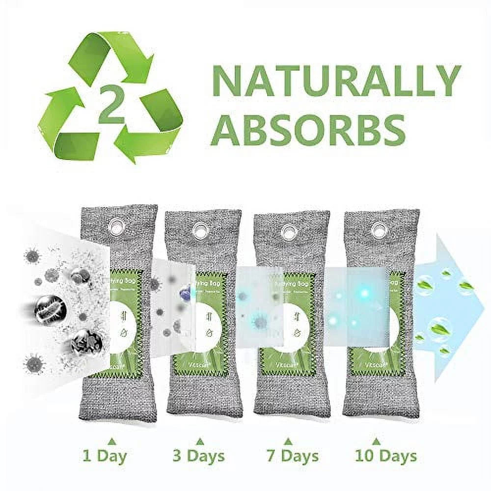 Activated Bag, Pack Moisture Bags Purifying Closet Charcoal Charcoal Car Eliminators Natural (16x Bamboo Odor For Pet, Shoe Odor Home, Absorber, Air Deodorizer, Air Absorber, 16 Freshener,