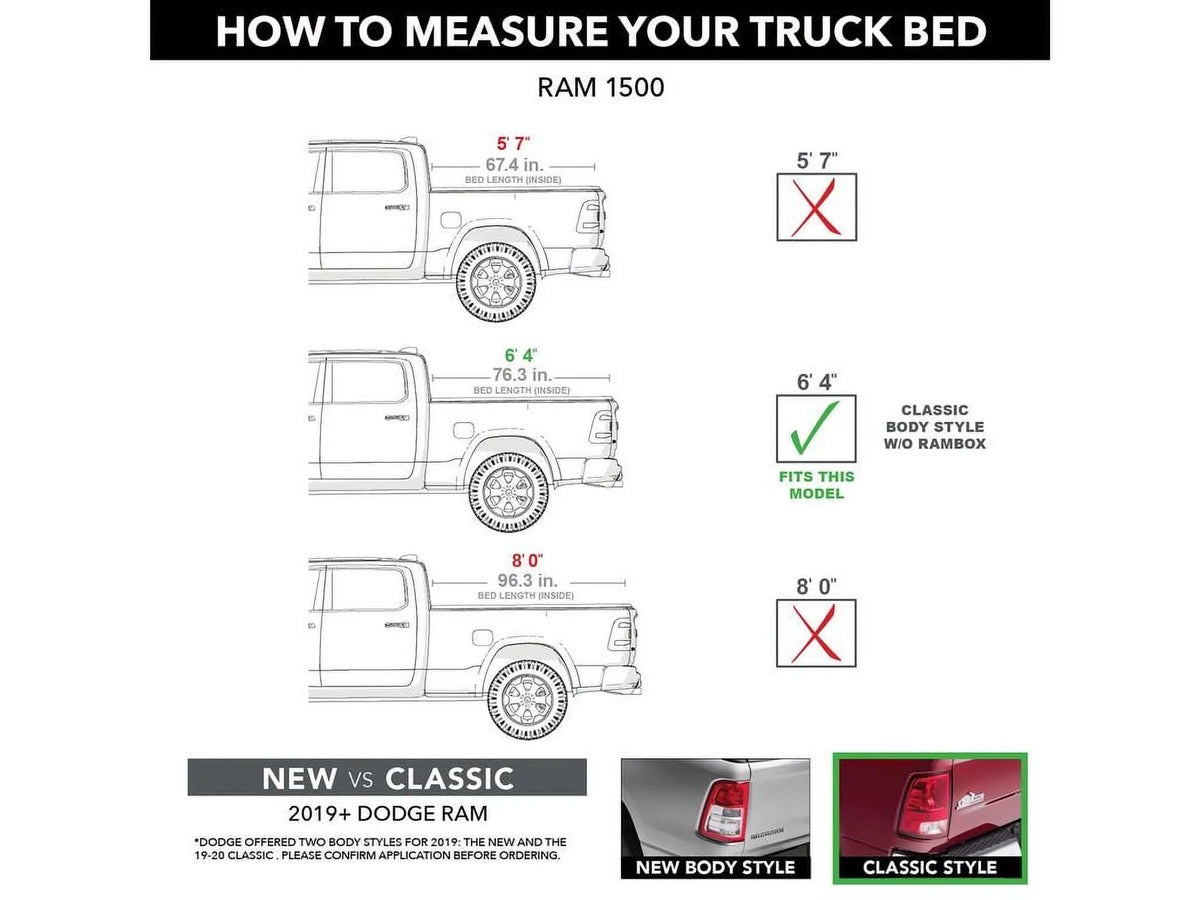 '- BAK Bed Truck | | Folding 6' Cover RealTruck Dodge with Classic Ram 2003-21 Bed by (78") 2018, 2500/3500 Hard 2002 - 226203 G2 4" 21 Tonneau 2019 Compatible 1500, BAKFlip