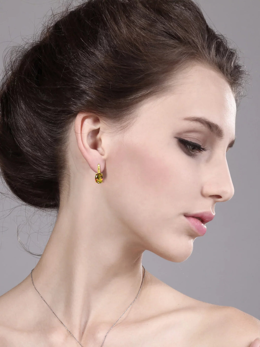Yellow Mystic Earrings Mango King Topaz Gem Oval Gold Silver Plated Stone Ct 9.00 18K