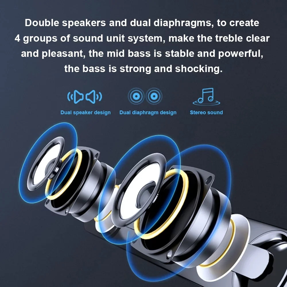 Speaker PC MP4 Bass V-111 Sound Laptop Wired for Box Speaker, Powerful MP3 Tablet Bar Wired Phone Computer Subwoofer Surround USB Stereo Speaker