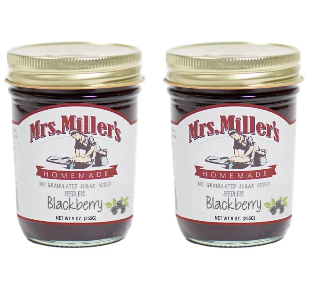 2-Pack 8 No Jam, Jars Seedless Homemade Sugar oz. Blackberry Mrs. Miller's