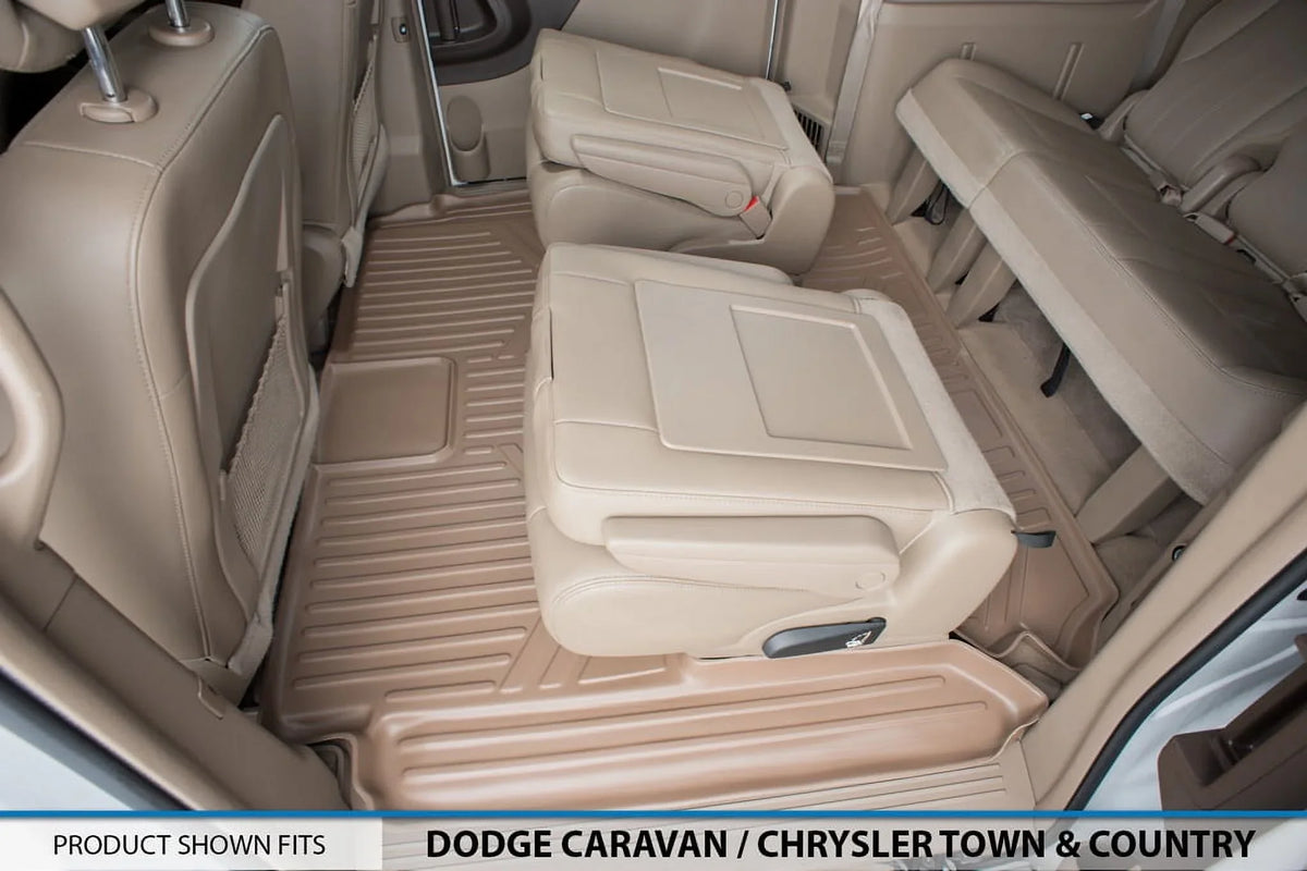 Caravan Grand Floor Tan 1st/2nd for Mats Smartliner Rows Liner 2008-2020 Dodge