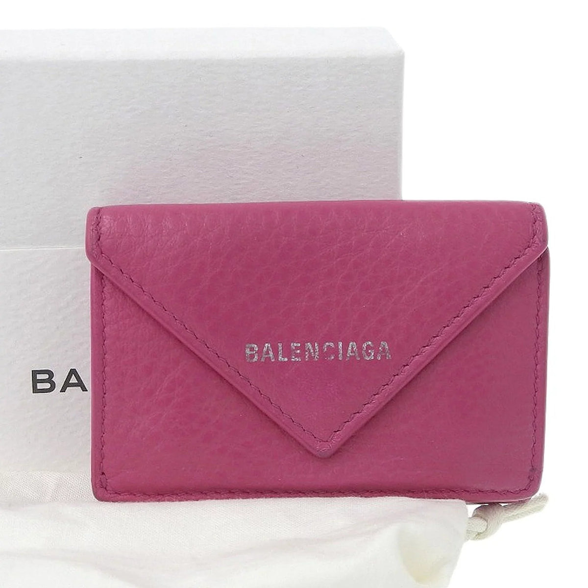hook wallet (Good) BALENCIAGA paper tri-fold Balenciaga leather mini Pre-Owned with pink 391446