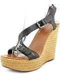 Lauren Wedge Lauren 9 Size Sandals Black Shoes New Dover Ralph Leather Womens