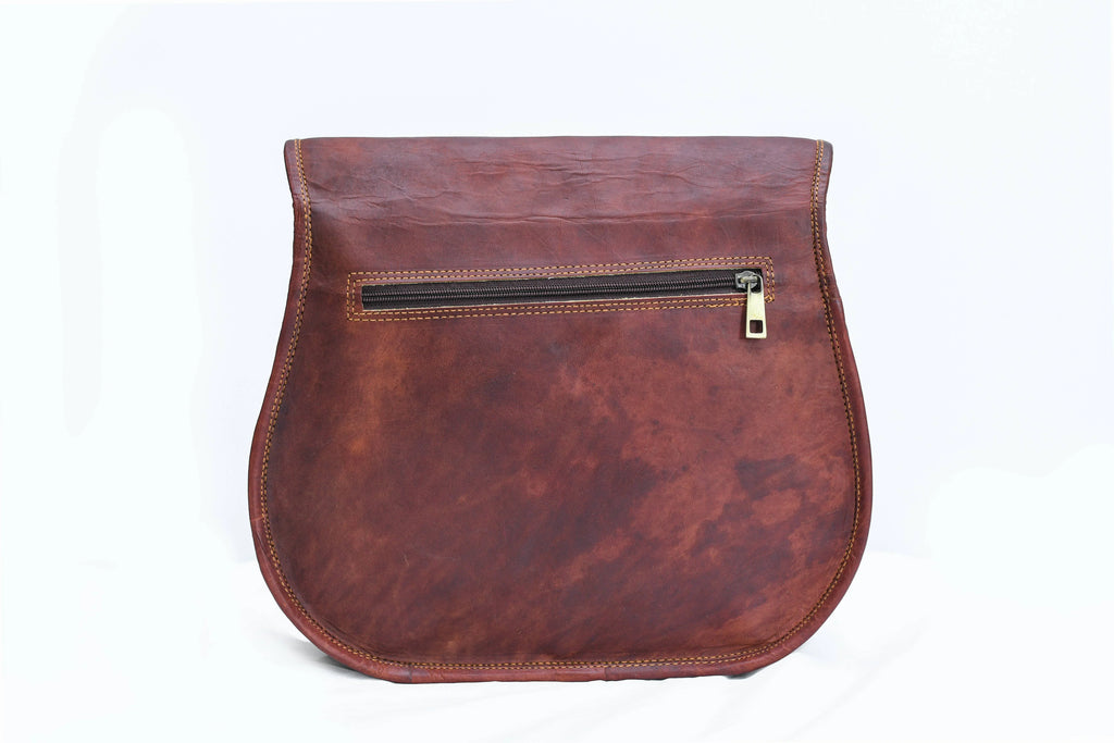 Real Handbags Bag Rustic Saddle Vintage Cross Women's Purse Retro Tablet Body Shoulder Satchel 9" Leather