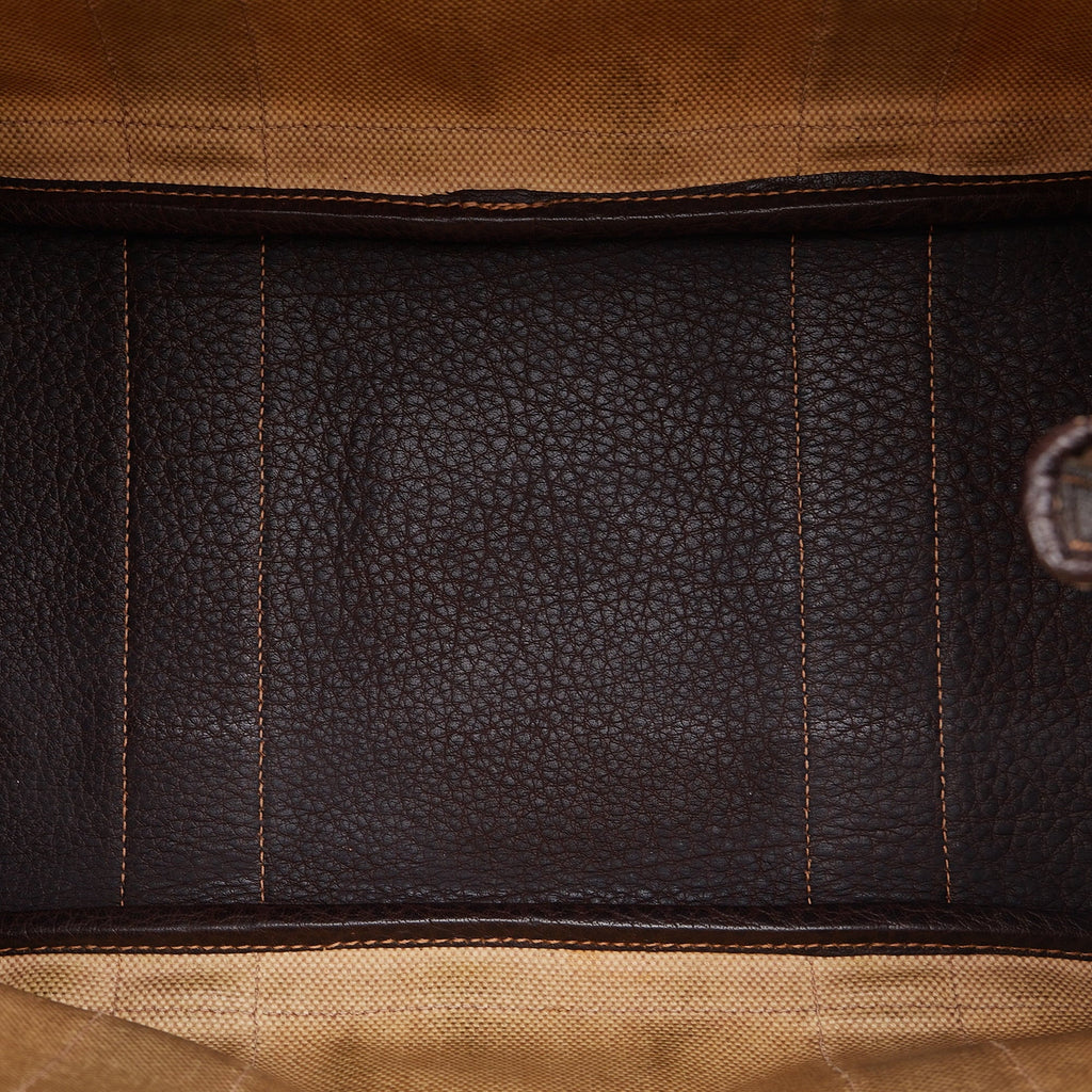 Pre-Owned (Good) Fabric Party Authenticated Unisex Tote PM Canvas Hermès Garden Brown Bag