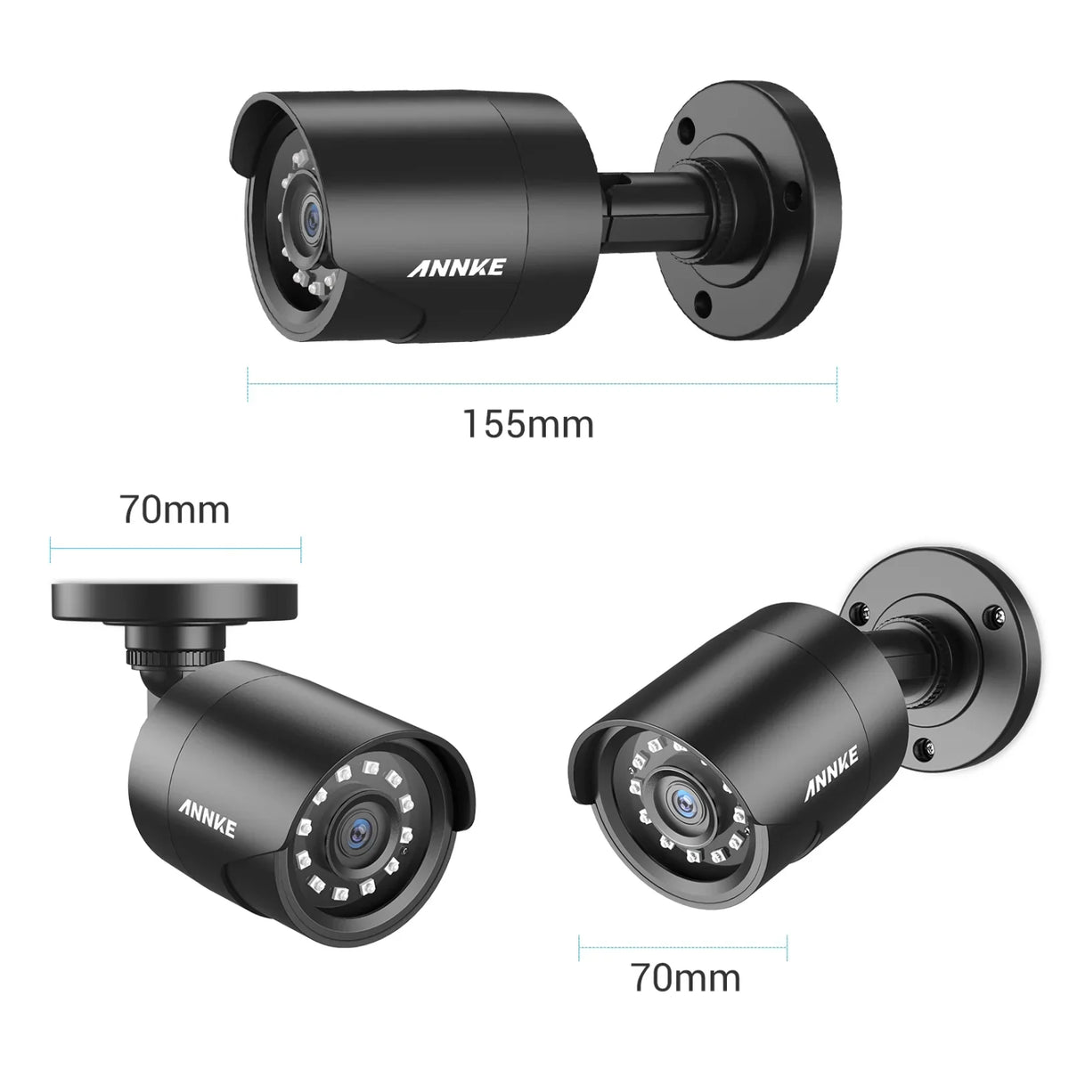 Home Vision, ANNKE Bullet Surveillance Camera 1080P Camera TVI 4 Night/Day IP66 Indoor, 1920TVL, HD Outdoor Waterproof, Pack Security CCTV