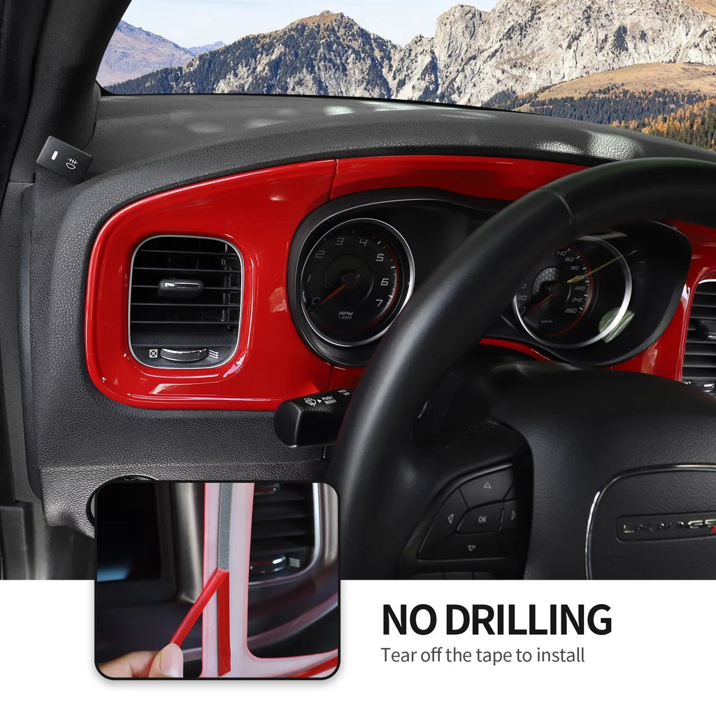 Charger Center 2015-2022,Red Trim Board Covers for Interior Console Dodge Dash CheroCar