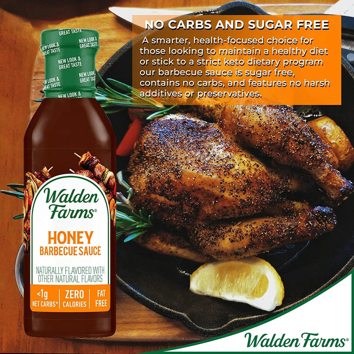 Farms of Walden Honey Pack Calorie oz Free 4 12 fl Sauce Barbecue