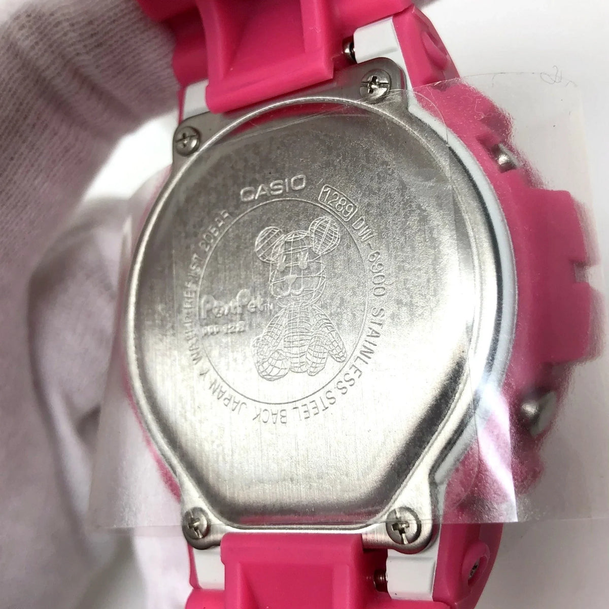 ITJT9ZWV73LU Men's G-SHOCK Eyes Pet Quartz Collaboration Mikunigaoka DW-6900BMO-9JR Post CASIO Store White (Good) Watch Pre-Owned Pink Three